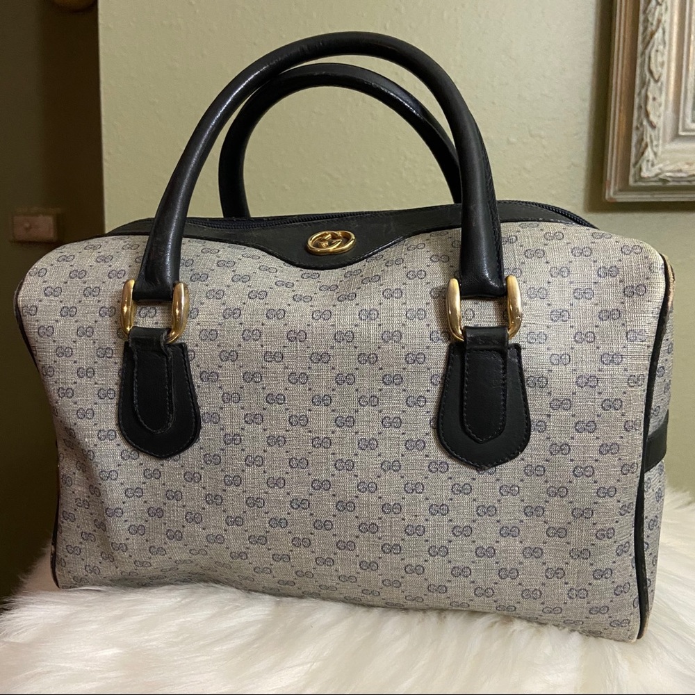 Vintage Gucci Monogram Boston Bag - Picture 2 of 8